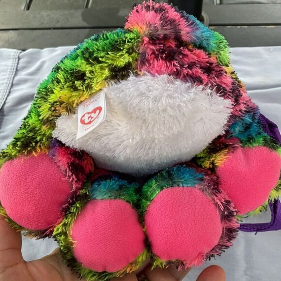 Ty Beanie Dotty the Rainbow Cat Plush Backpack - Picture 6 of 8